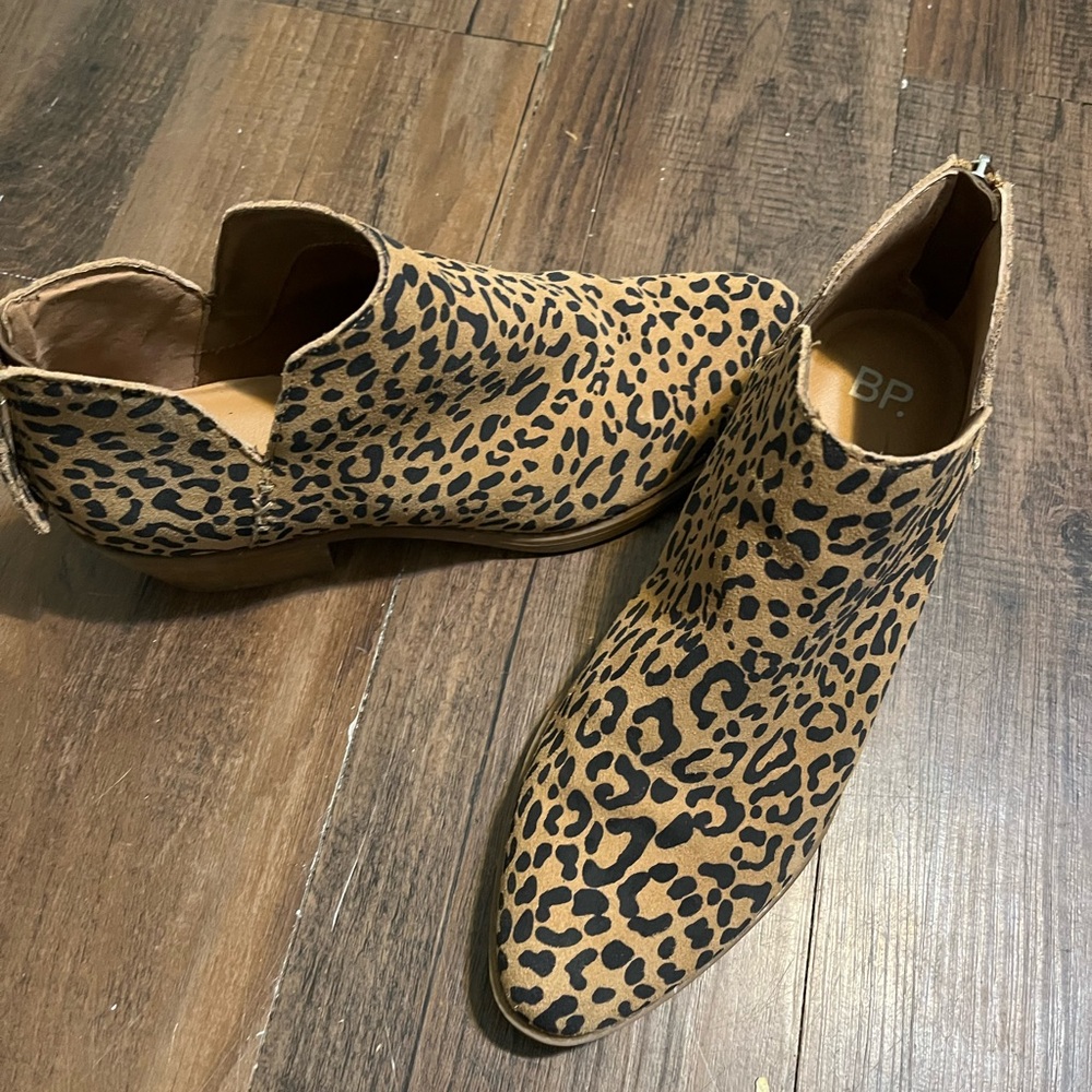 Leopard print booties.